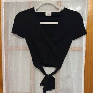 Wilfred Black Wrap Blouse